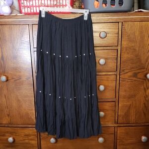 Unbranded Chic Black Maxi Skirt with Embellishments